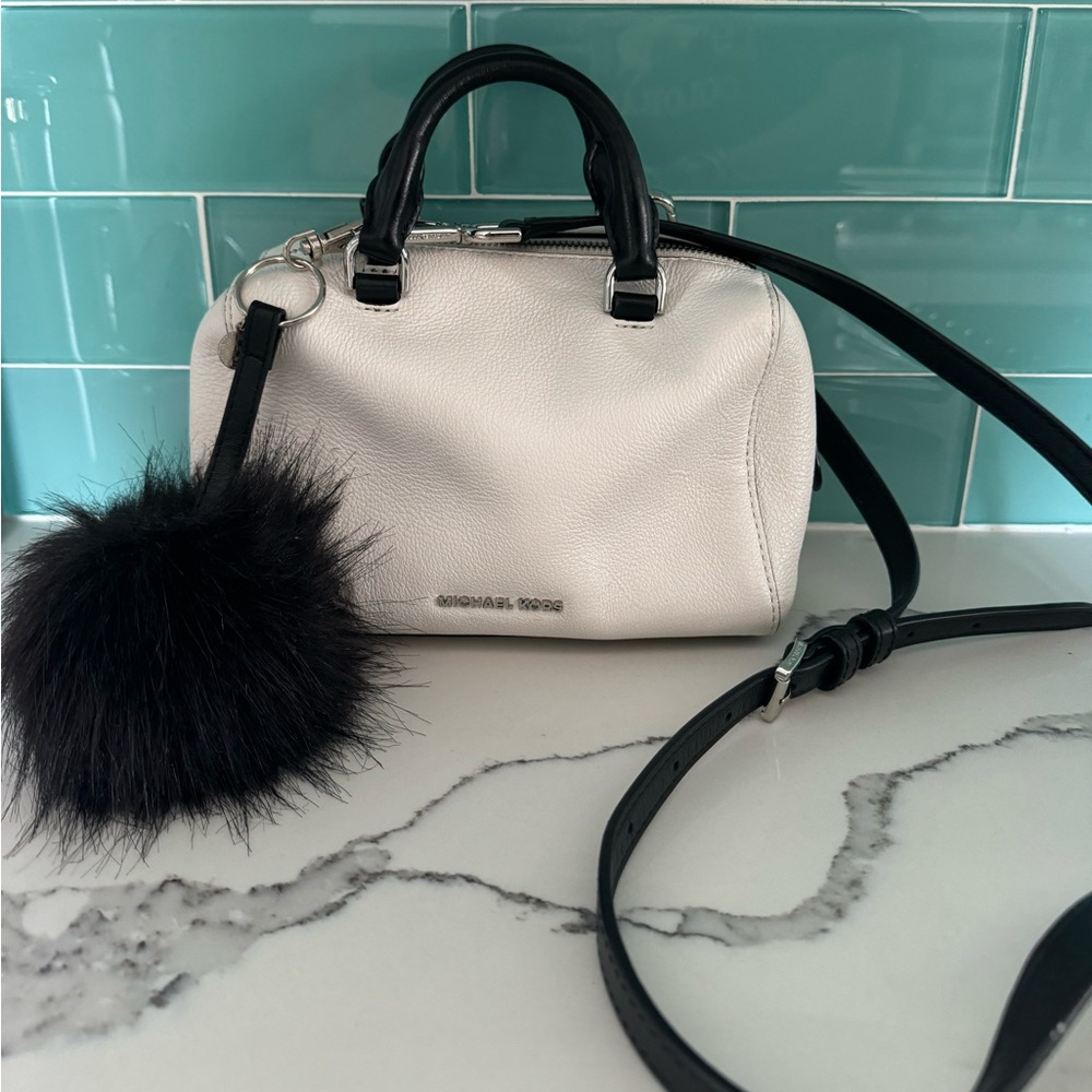 Michael Kors White and Black Mini Crossbody Bag